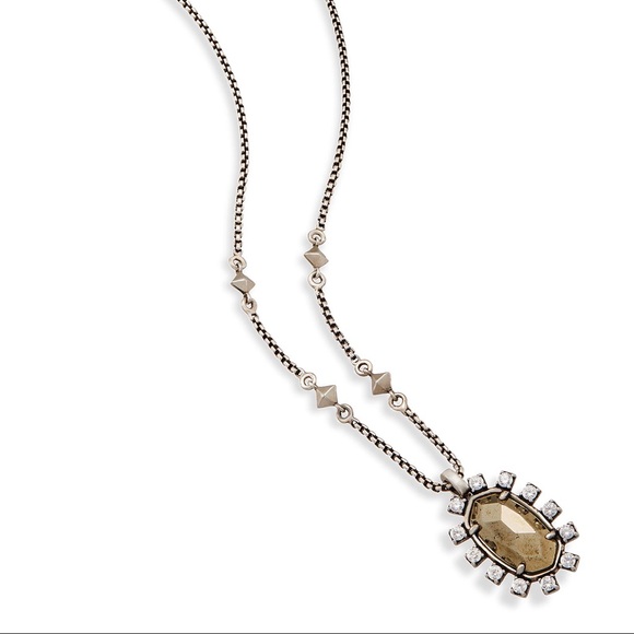 New Kendra Scott Brett Pendant antique silvertone - Picture 3 of 5